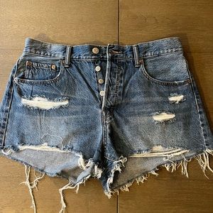 Jean Button Fly Shorts - Size 10